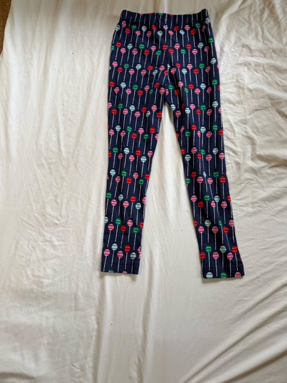 Kids Navy Lollipop Print Stretch Leggings